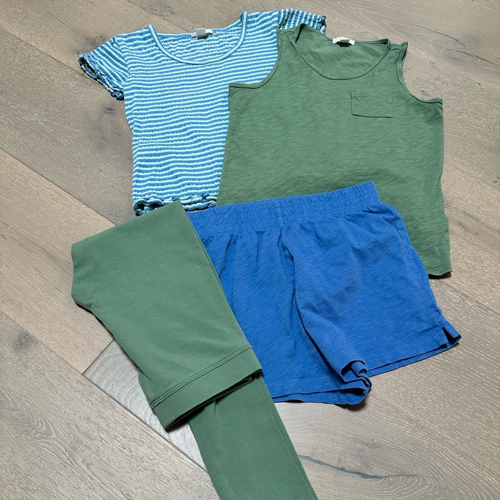 Crewcuts Green/Blue Girls Ts, Shorts & Leggings Bundle